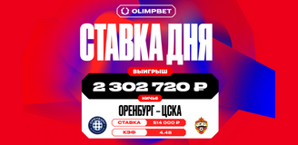 Клиент OLIMPBET выиграл более 2,3 млн рублей на ничьей в матче «Оренбурга» и ЦСКА