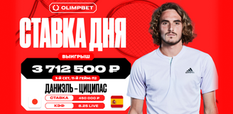 Клиент OLIMPBET увеличил свой выигрыш в восемь раз благодаря победе Стефаноса Циципаса