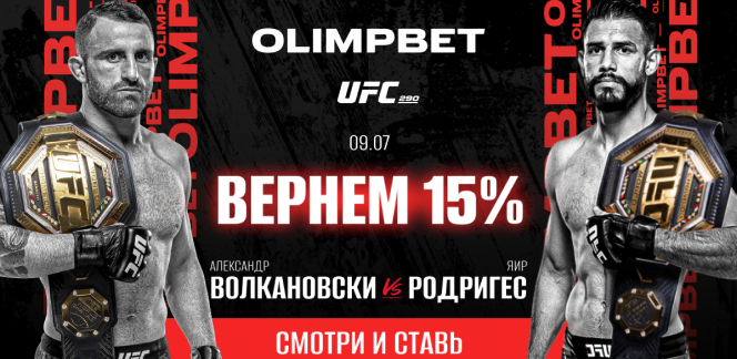Olimpbet вернет 15% от ставки на победу Волкановски над Родригесом на UFC 290